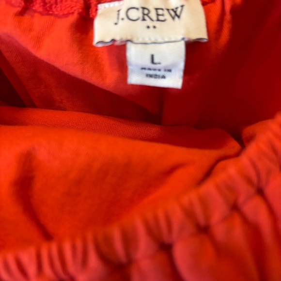 J. Crew Pullover Top Size Large Orange Cotton Embroidered Eyelet Puff Sleeve - Picture 6 of 7